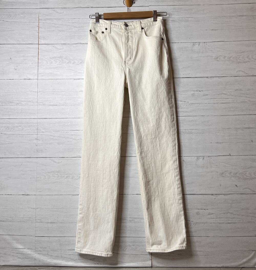 Abercrombie & Fitch Jeans Womens SZ 26/2R Ivory The 90s Straight Ultra High Rise